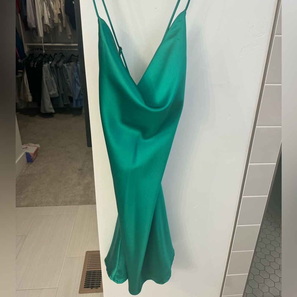 RESA SIZE S EMERLAND GREEN MINI DRESS